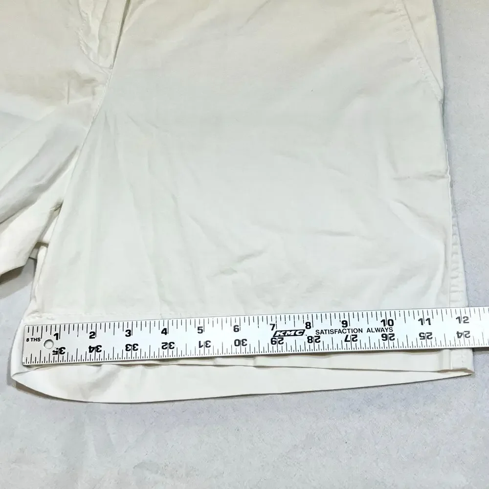 Ann Taylor LOFT Shorts Lot 3 Women 10 White Beige Geometric Linen Blend Casual